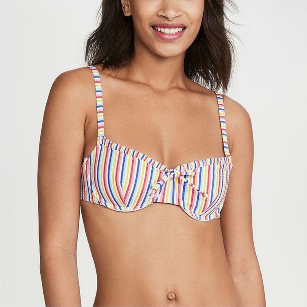 Onia
Onia Marilyn Bow-detailed
Striped Stretch-piquè Bikini Top
In Multicolor